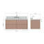   Ensemble de meuble-lavabo mural ovale simple 49 po avec comptoir en marbre de Carrare et ensembles 1,5 po Ensuko-608998028-608998029