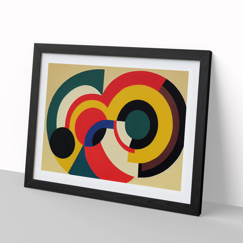 Bold Modern Abstract - Single Picture Frame Print, 46cm H x 64cm W x 2cm D, Black Framed