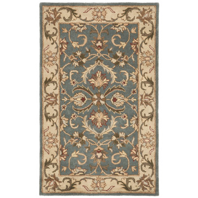 Taylor Oriental Handmade Tufted Wool Beige/Blue Area Rug