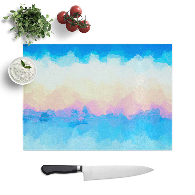 Tempered Glass Cold Mountain Chopping Board, 39 cm W x 28.5 cm L