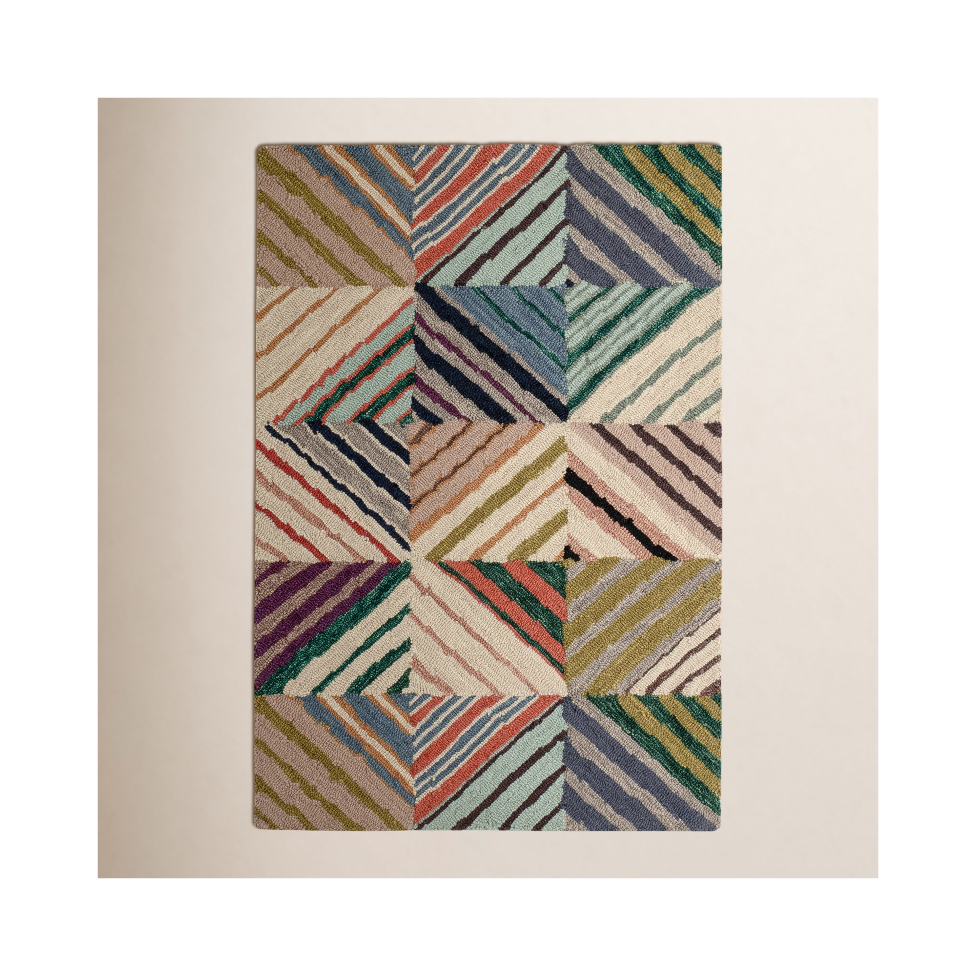 Potter Multi Hand Micro Hooked Wool Rug, Rectangle 9'6" x 13'6"