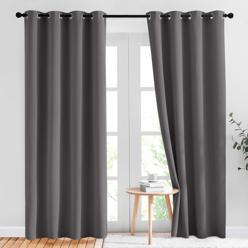 Blackout Curtain Pair, Gray, 52" W x 84" L