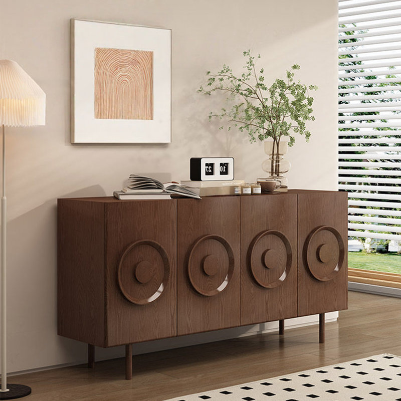 Armoire de rangement d'entrée de style médiéval, H 31,5 po x l 55,11 po x P 15,75 po