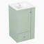 Meuble-lavabo autoportant avec lavabo, armoire de rangement avec tiroir à fermeture en douceur, tablettes latérales ouvertes-528184502