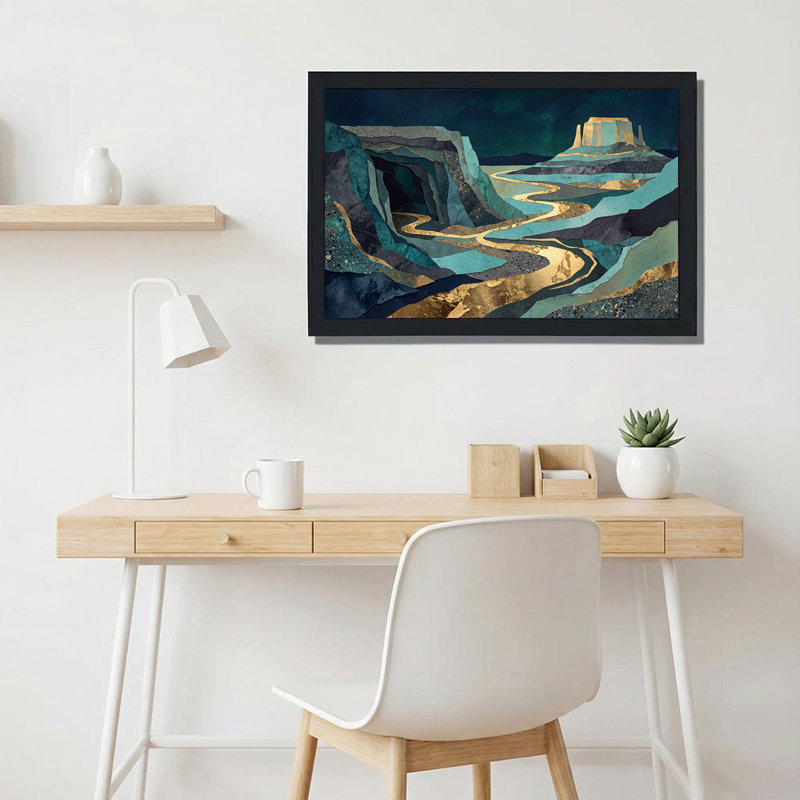 «Gold River», art mural sur toile canevas mesa, 16"H x 24"W