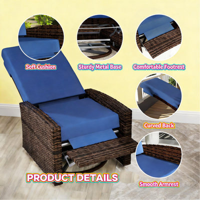 Outdoor Chair,Outdoor Swivel Recliner Chair