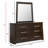 Double Drawer Dresser with Shaped Mirror