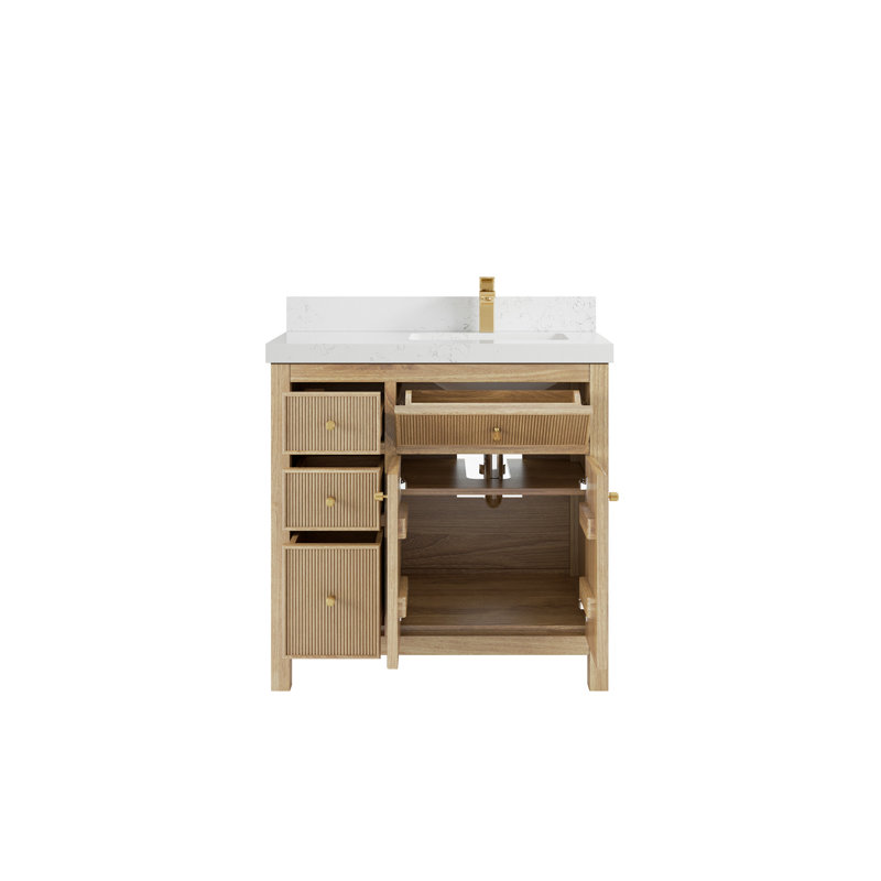 Stepney 36'' Single Bathroom Vanity with Top, Empira White