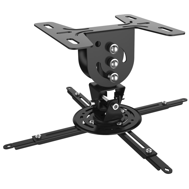 Premium Universal Overhead Ceiling Projector Mount – Swivel & Tilt, Supports up to 44 lbs, Matte Black, Cable Management