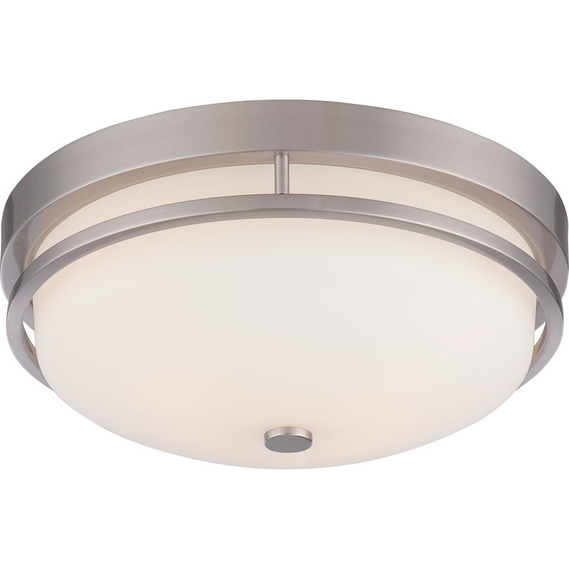 Plafonnier encastré à 2 lumières de 13 po Monaville, Nickel brossé