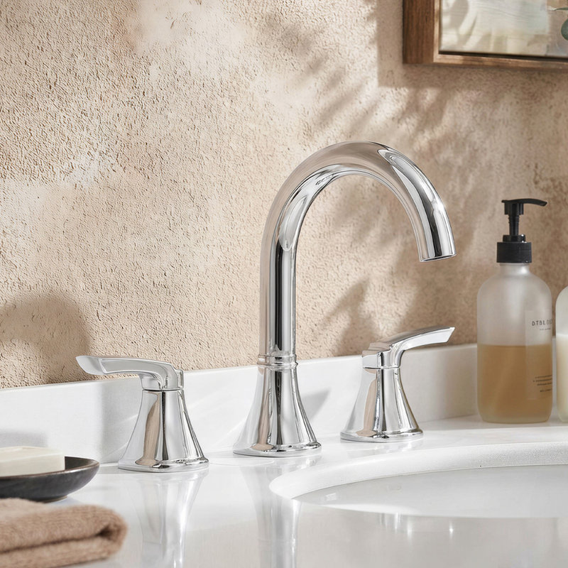 Widespread Bathroom Faucet 3-Hole, 2-Handle Sink Faucet With Pop-Up Drain, Chrome