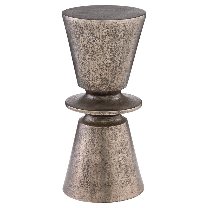 Clepsydra End Table, Antique Nickel