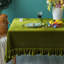 Nappe en velours unie luxueuse, rectangulaire, style rétro champêtre, à volants, lavable, vert olive