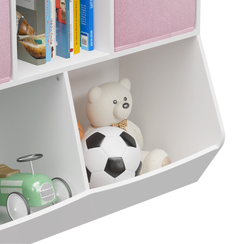 Bookcase With Collapsible Fabric Drawers