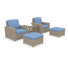 Chaise longue d'extérieur Henri avec repose-pieds et coussins Sunbrella Henri