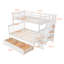 Lit superposé simple au-dessus de 3 tiroirs avec rangement pour escalier par Three Posts ™-1033165981