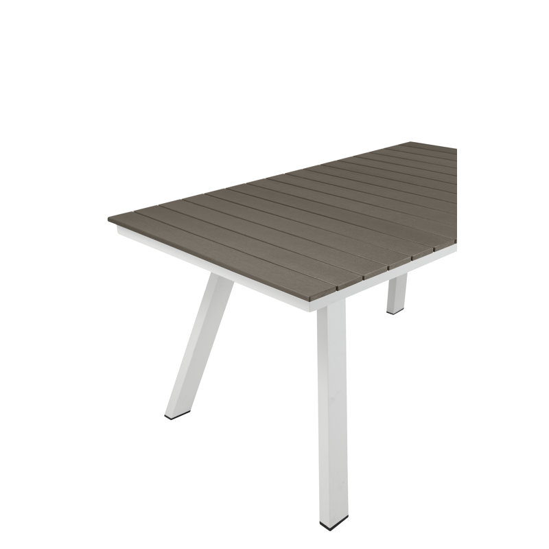 Table de salle à manger d'extérieur en aluminium Jack, Gris