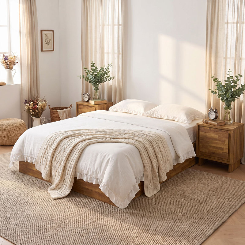2 Piece Bedroom Set, Rustic Brown, Full