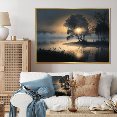 «Mystical Morning Fog Sunrise Over The Lake», reproduction sur toile