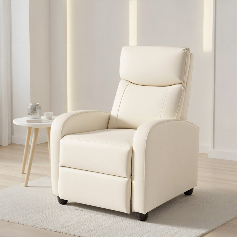 26.77'' Wide Recliner Chair, Ergonomic Adjustable Single Sofa, Thickened Padded Seat, Back and Foot Recline, Modern Home Theater Seating