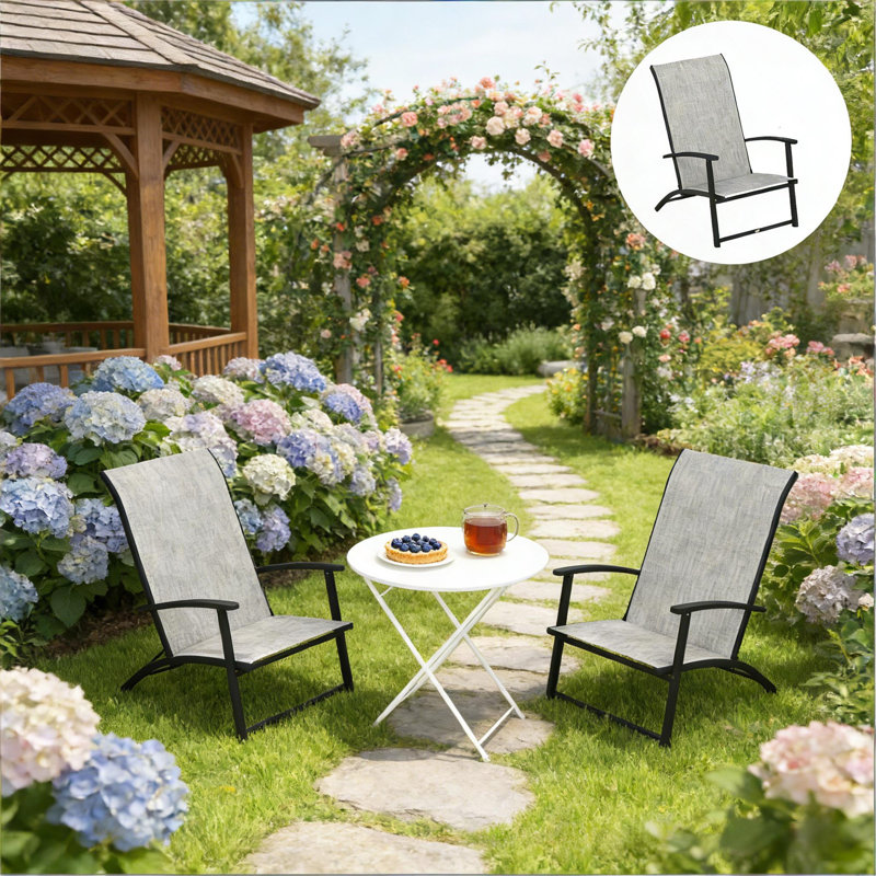 Ensemble de 2 chaises d'extérieur pliantes, Gris