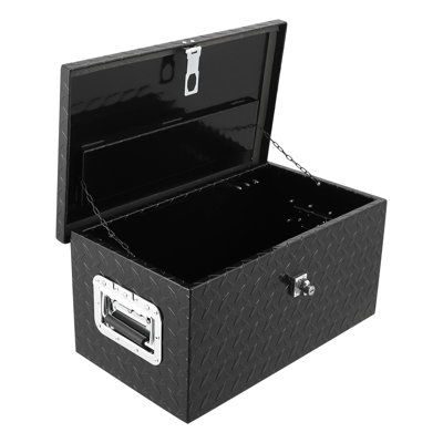 Boîte à outils 20 pouces en aluminium avec serrure et clés - Organisateur de rangement étanche pour camions, véhicules récréatifs, remorques