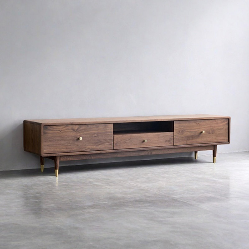 Meuble télé rétro en noyer noir, 78.74"