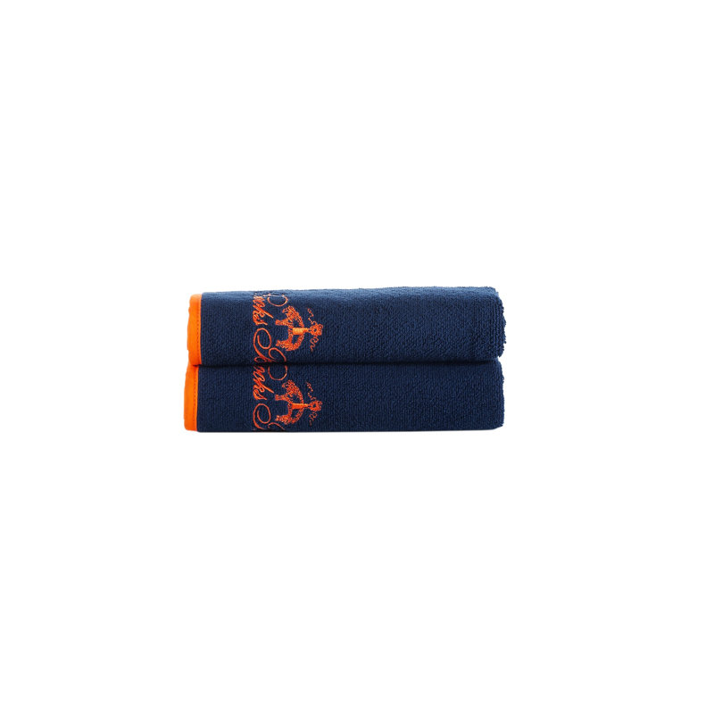 Ensemble de 2 serviettes en coton turc 2 pièces, Bleu marine