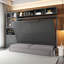  Grand lit escamotable mural avec canapé, tablettes de rangement, ports USB et éclairage, gris-953231310-953235507