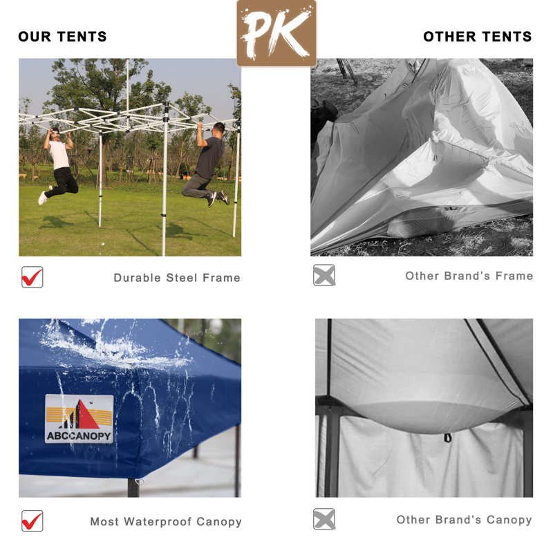 Navy Blue 10' x 10' Metal Pop-Up Canopy Tent with Sidewalls