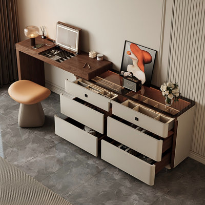 Meuble-lavabo extensible de style rÃ©tro en bois massif de 140 cm avec armoire latÃ©rale et miroir Ã  DEL