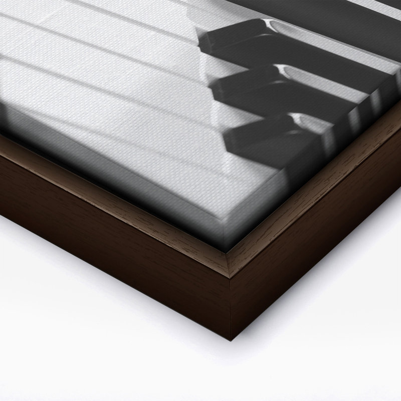Piano, Canvas, 12"H x 16"W, Brown Framed