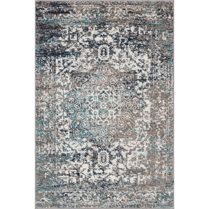 Tapis oriental gris Inesse, Rectangle 4 pi 1 po x 6 pi 1 po