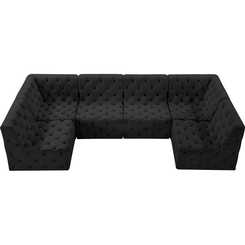 Canapé modulaire Klecka, Velours noir