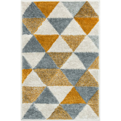 Rubino Modern Geometric White/Yellow Area Rug