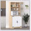 Garde-manger autoportant moderne avec 2 portes et 3 tablettes à 3 niveaux pour le rangement de la cuisine et de la salle à manger