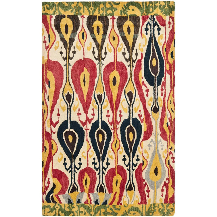 Kline Ikat Hand Tufted Wool Ikat Rug