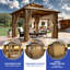 Pavillon de jardin extérieur 10 pi x 10 pi, pavillon enchanté, pavillon de jardin avec rideaux à double couche, imperméable et résistant aux intempéries