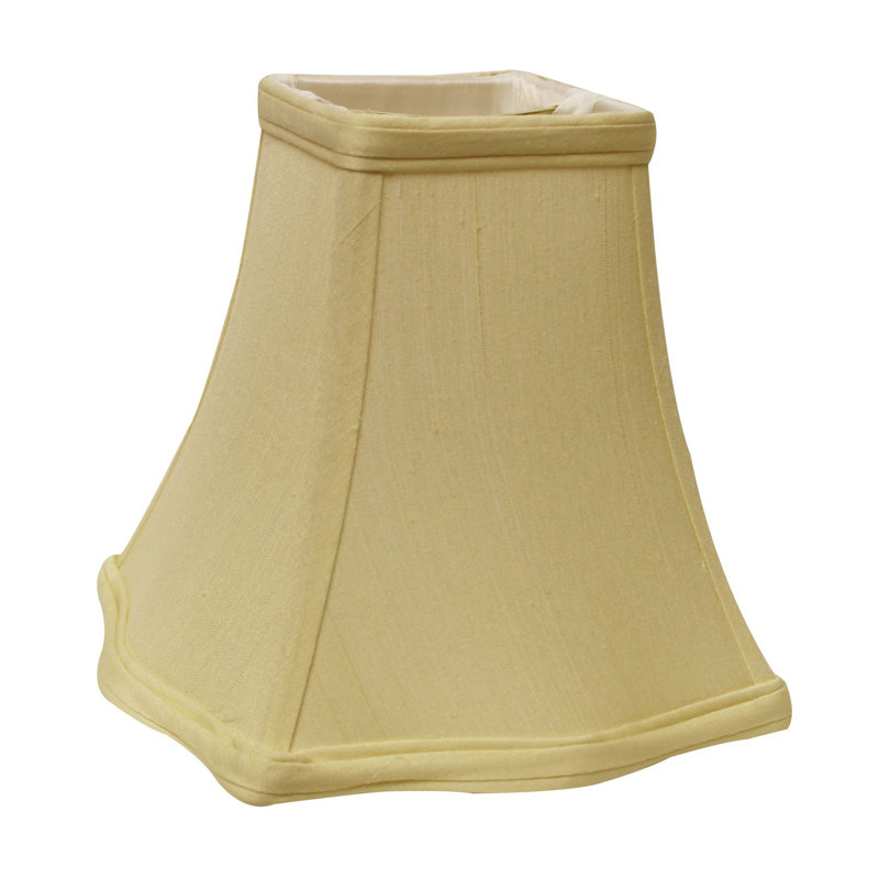 Abat-jour carré 16 "Premium Monay Shantung, Blanc antique, 13" H x 18" W x 18" D