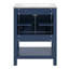 Meuble-lavabo moderne de 24 po au design sergé élégant avec charnières à fermeture en douceur, armoire de salle de bain avec structure ouverte au dos, tablette réglable
