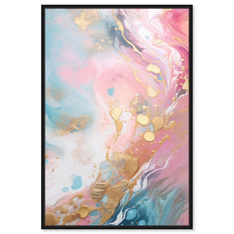 Art mural sur toile Cosmic Streams Geode par Art Remedy, Cadre noir, H 16 po x l 11 po