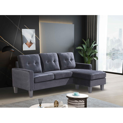 Ollice 3 Seater Velvet Sofa & Chaise