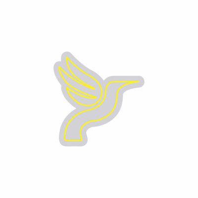  | Enseigne néon Bird Design | Enseigne lumineuse jaune vif fabriquée avec un tube néon flexible durable pour une lueur vive et une performance durable sans décoloration | 24 x 23 | Jaune vif