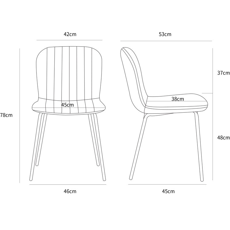 Linen Fabric Dining Chairs Upholstered Chairs, Blue, Set Of 2