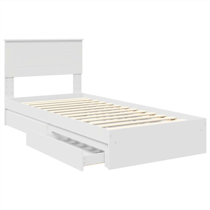Bed, White, European Single (90 x 200 cm)