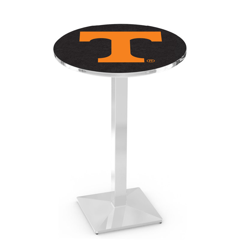 Round Metal Base Dining Table, Chrome, University of Tennessee