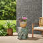 Tabouret de jardin éléphant, patine cuivre