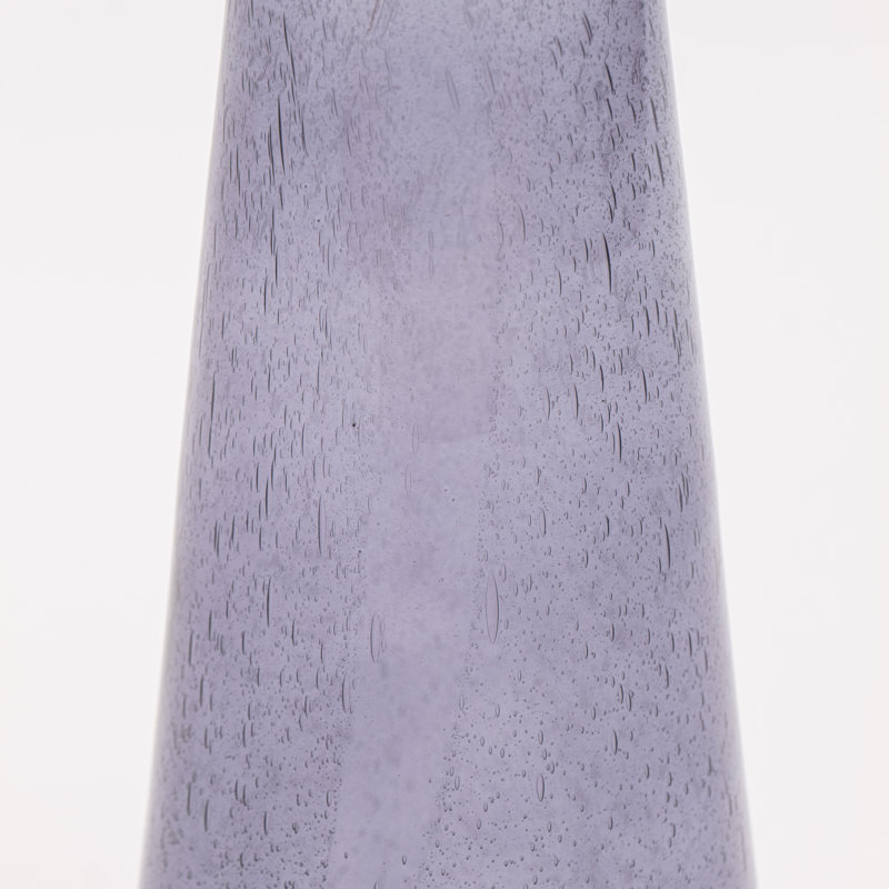Modern Decorative Round Drink Table with Glass Base and Top with Gold Metal accent, Purple