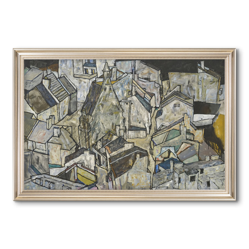 Mödling II, 1918 - Egon Schiele - Toile encadrée sur mesure, 28 po x 40 po, Toile avec cadre, Étain satiné