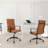 Amaiia Mid-back Ribbed Upholstered Swivel PU Leather Ergonomic Office Desk Chair, Conference Chair-771300854